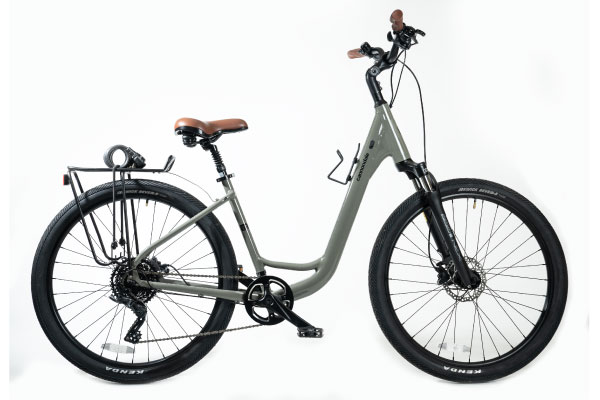 Young's 8 hybrid bike in grey