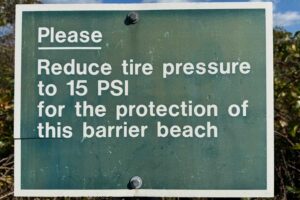 You must air your tires down to 15 psi to drive on Nantucket beaches and not get stuck
